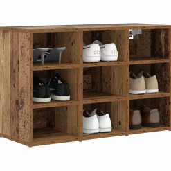 vidaXL Schoenenkast met plank Oudhout 77,5 x 30 x 51 cm Bewerkt hout