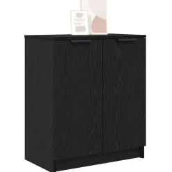 vidaXL Schoenenkast met plank Zwart Eiken 59 x 35 x 70 cm Bewerkt hout