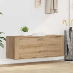 vidaXL Schoenenkast met plank artisanaal eikenkleurig 100 x 35 x 38 cm