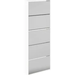 vidaXL Schoenenkast met spiegel 5-laags 63x17x169,5 cm hoogglans wit