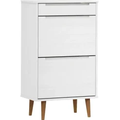 vidaXL Schoenenkast MOLDE 59,5x35x103 cm massief grenenhout wit