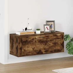 vidaXL Schoenenkast wandgemonteerd 100x35x38 cm bewerkt hout eiken