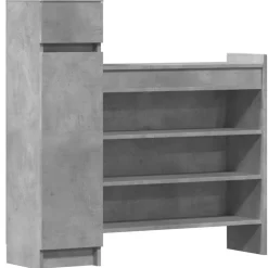vidaXL Schoenenkast 100,5x28x100 cm bewerkt hout betongrijs