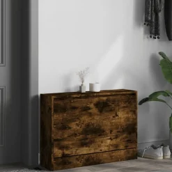 vidaXL Schoenenkast 80x21x57 cm bewerkt hout gerookt eikenkleurig