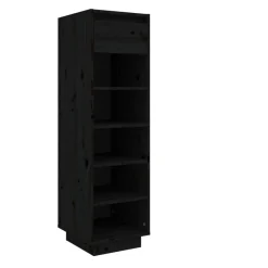 vidaXL Schoenenkast 30x34x105 cm massief grenenhout zwart