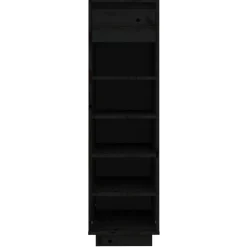 vidaXL Schoenenkast 30x34x105 cm massief grenenhout zwart
