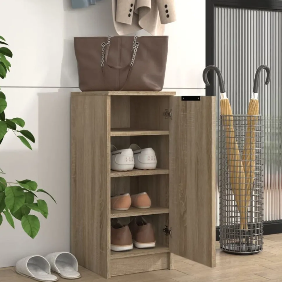 vidaXL Schoenenkast 30x35x70 cm bewerkt hout sonoma eikenkleurig