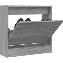 vidaXL Schoenenkast 60x21x57 cm bewerkt hout grijs sonoma eikenkleurig