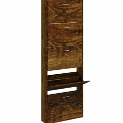 vidaXL Schoenenkast 59x17x169 cm bewerkt hout gerookt eikenkleurig