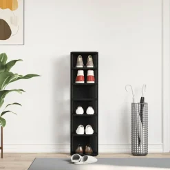 vidaXL Schoenenkast 25x27x102 cm bewerkt hout zwart eikenkleur