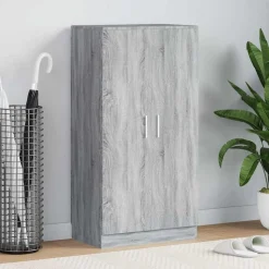 vidaXL Schoenenkast 55x35x108 cm bewerkt hout grijs sonoma