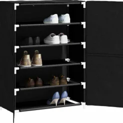 vidaXL Schoenenkast 60x30x90 cm stof zwart