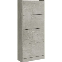 vidaXL Schoenenkast 63x24x147 cm bewerkt hout betongrijs