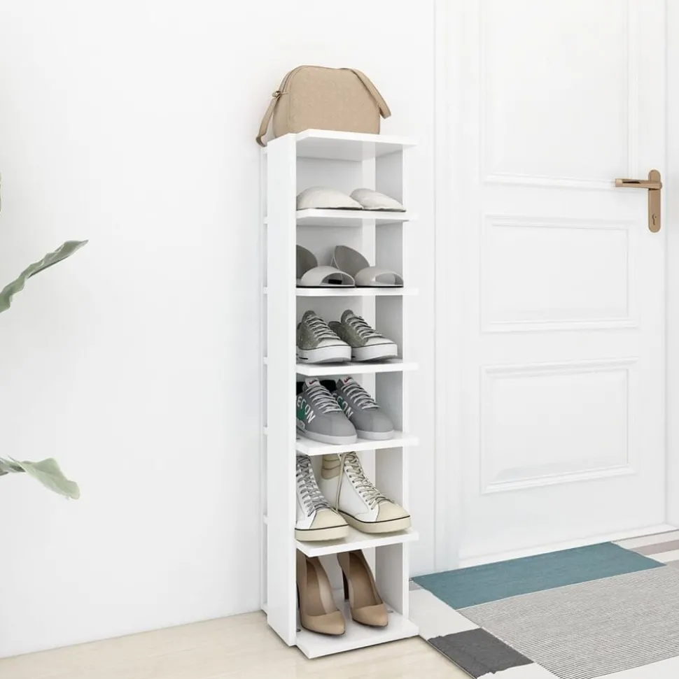 vidaXL Schoenenkast 27,5x27x102 cm bewerkt hout wit