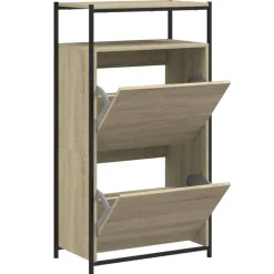 vidaXL Schoenenkast 60x34x112 cm bewerkt hout sonoma eikenkleurig