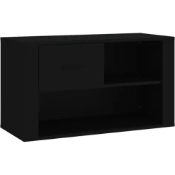 vidaXL Schoenenkast 80x35x45 cm bewerkt hout zwart