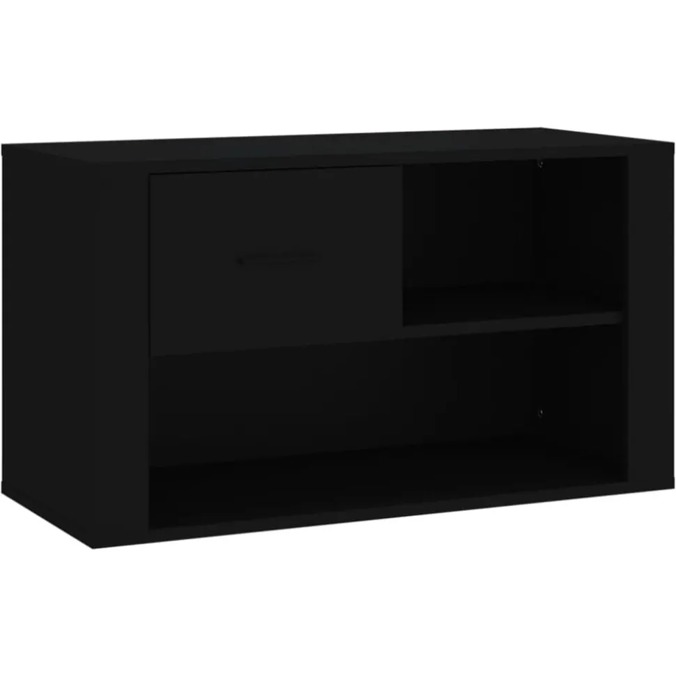 vidaXL Schoenenkast 80x35x45 cm bewerkt hout zwart