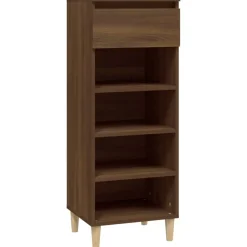 vidaXL Schoenenkast 40x36x105 cm bewerkt hout bruin eikenkleur