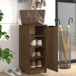 vidaXL Schoenenkast 30x35x70 cm bewerkt hout bruin eikenkleur