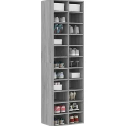 vidaXL Schoenenkast 54x34x183 cm bewerkt hout grijs sonoma eikenkleur