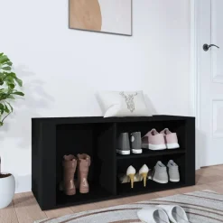 vidaXL Schoenenkast 100x35x45 cm bewerkt hout zwart