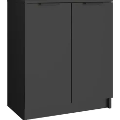 vidaXL Schoenenkast 59x35x70 cm bewerkt hout zwart