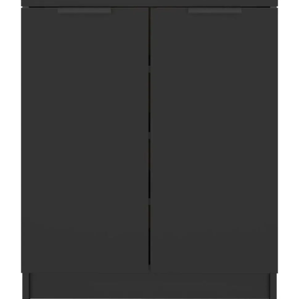 vidaXL Schoenenkast 59x35x70 cm bewerkt hout zwart