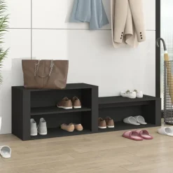 vidaXL Schoenenkast 150x35x45 cm bewerkt hout zwart