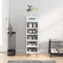 vidaXL Schoenenkast 30x35x105 cm bewerkt hout wit