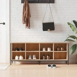 vidaXL Schoenenkast 131x35x50 cm bewerkt hout sonoma eikenkleurig