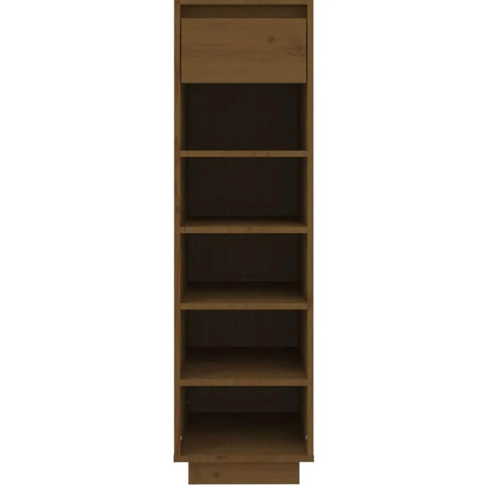 vidaXL Schoenenkast 30x34x105 cm massief grenenhout honingbruin
