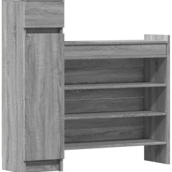 vidaXL Schoenenkast 100,5x28x100 cm bewerkt hout grijs sonoma eiken