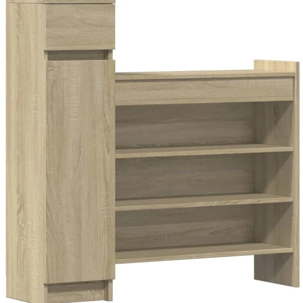 vidaXL Schoenenkast 100,5x28x100 cm bewerkt hout sonoma eikenkleurig