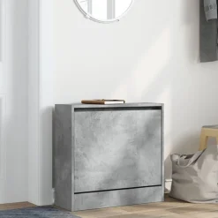 vidaXL Schoenenkast 60x21x57 cm bewerkt hout betongrijs