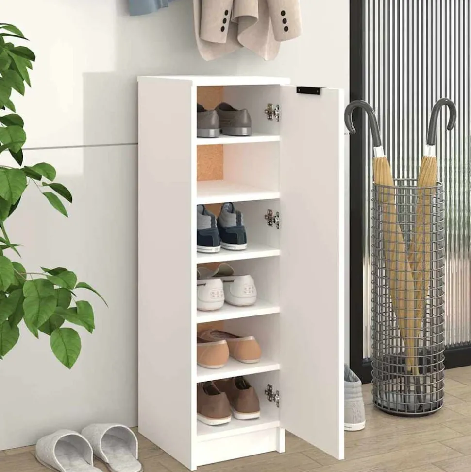 vidaXL Schoenenkast 30x35x100 cm bewerkt hout wit