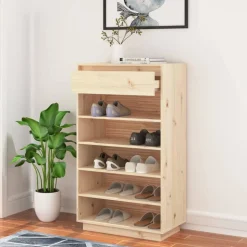 vidaXL Schoenenkast 60x34x105 cm massief grenenhout