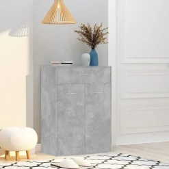 vidaXL Schoenenkast 60x35x84 cm bewerkt hout betongrijs