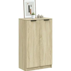 vidaXL Schoenenkast 59x35x100,5 cm bewerkt hout sonoma eikenkleurig