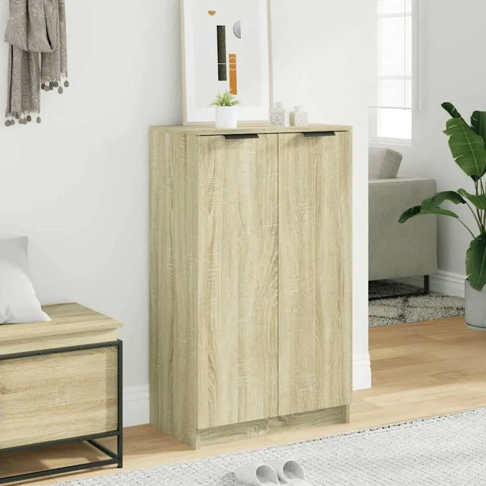 vidaXL Schoenenkast 59x35x100,5 cm bewerkt hout sonoma eikenkleurig