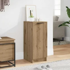 vidaXL Schoenenkast 29,5x35x70 cm bewerkt hout artisanaal eikenkleur