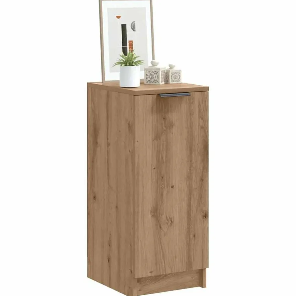 vidaXL Schoenenkast 29,5x35x70 cm bewerkt hout artisanaal eikenkleur