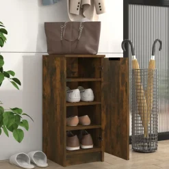 vidaXL Schoenenkast 30x35x70 cm bewerkt hout gerookt eikenkleurig