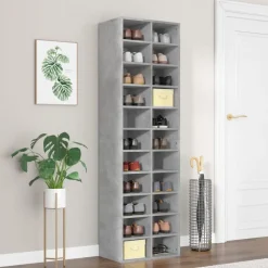 vidaXL Schoenenkast 54x34x183 cm bewerkt hout betongrijs