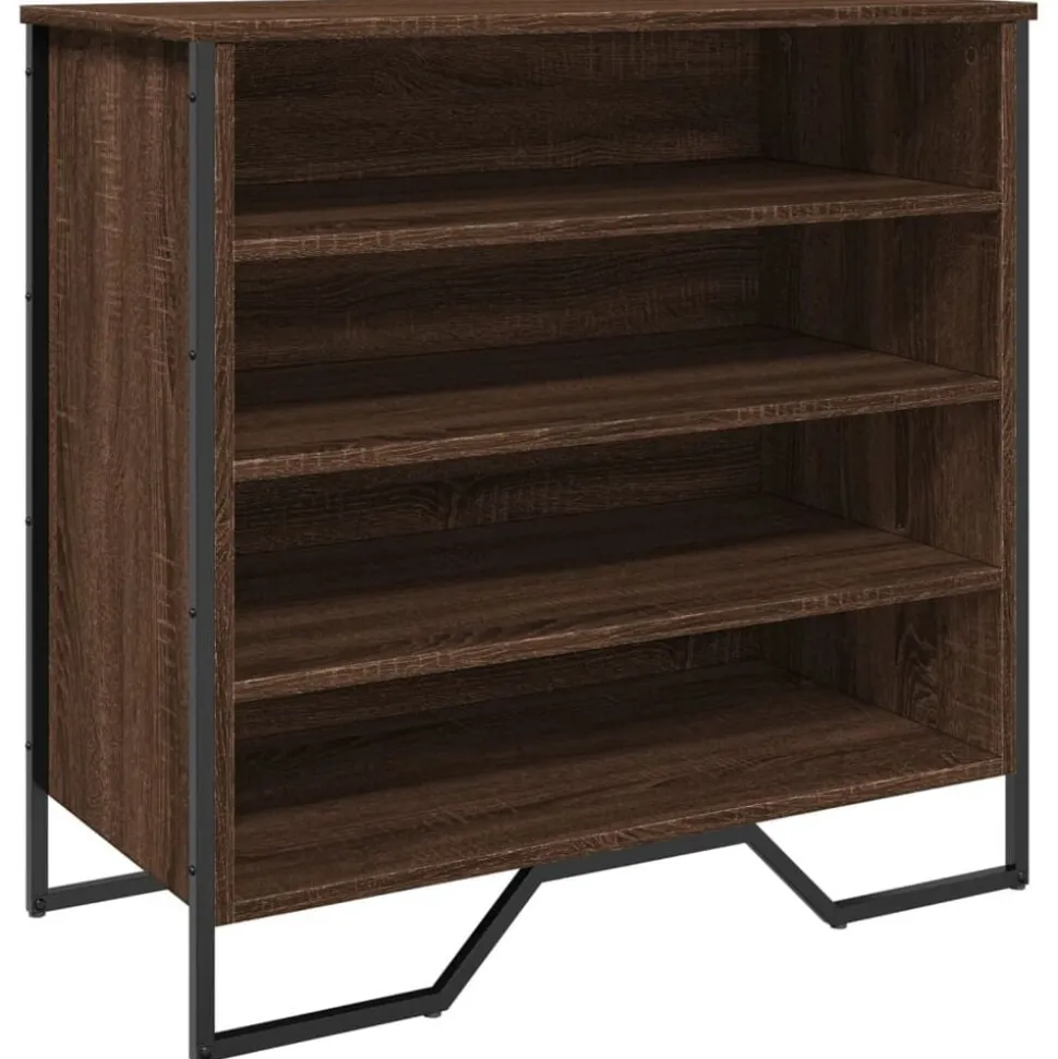 vidaXL Schoenenkast 80x38x78 cm bewerkt hout bruin eikenkleurig