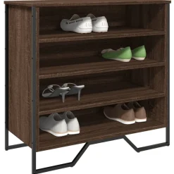 vidaXL Schoenenkast 80x38x78 cm bewerkt hout bruin eikenkleurig