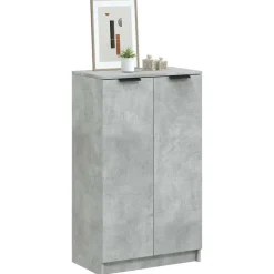 vidaXL Schoenenkast 59x35x100,5 cm bewerkt hout betongrijs