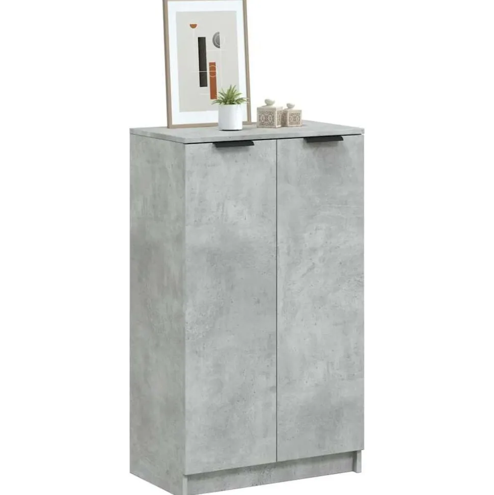 vidaXL Schoenenkast 59x35x100,5 cm bewerkt hout betongrijs