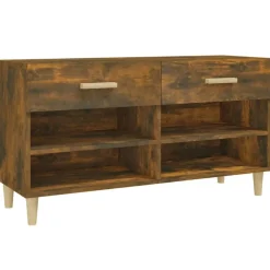 vidaXL Schoenenkast 102x35x55 cm bewerkt hout gerookt eikenkleurig
