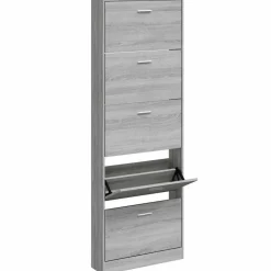 vidaXL Schoenenkast 59x17x169 cm bewerkt hout grijs sonoma eikenkleur