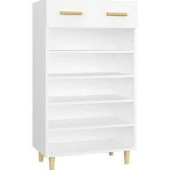 vidaXL Schoenenkast 60x35x105 cm bewerkt hout wit